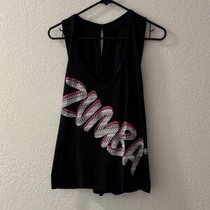 Zumba Fitness Black and Pink Graphic Tank Top